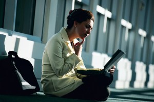 Business Woman Working on Laptop